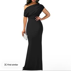 Elegant Black Off-Shoulder Evening Gown